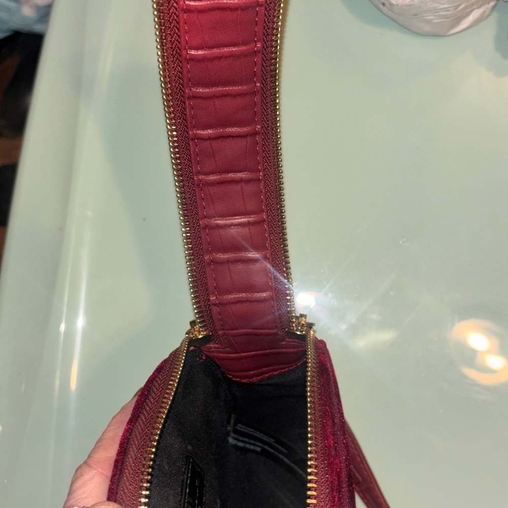Free People Deep Burgundy Velvet Crossbody Bag - Picture 6 of 10